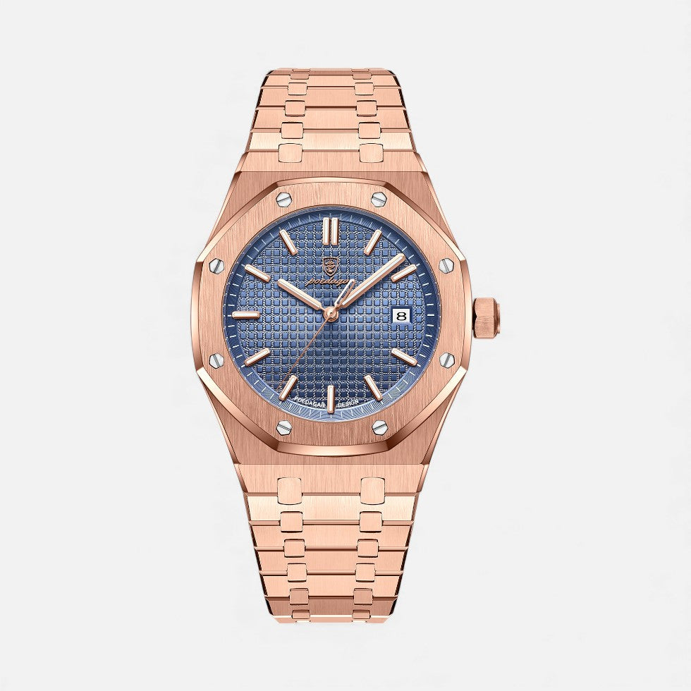 Herren Quarz Uhr aus Edelstahl mit Datumanzeige