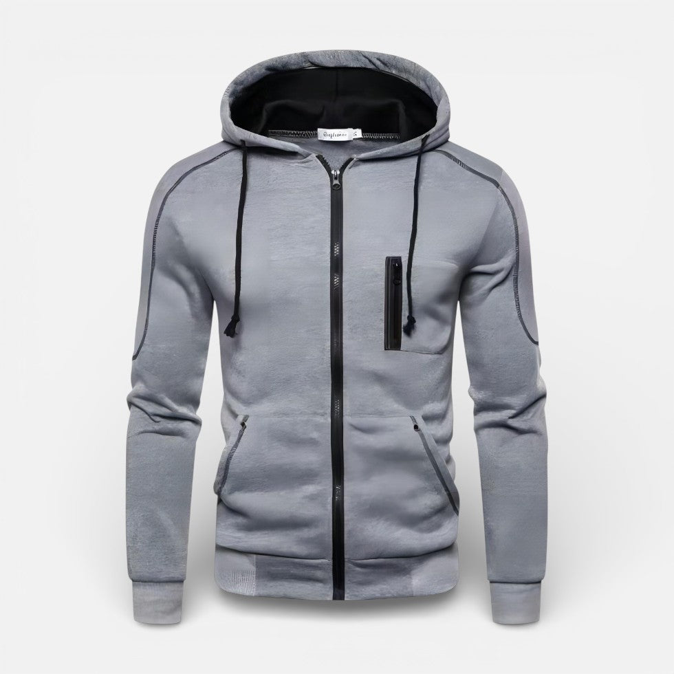 Herren Kapuzenjacke mit Reissverschluss und Taschen