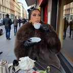 Damen Kunstfelljacke mit breitem Kragen