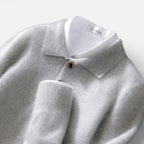 Cashmere Men's Knit Sweater with Polo Collar
