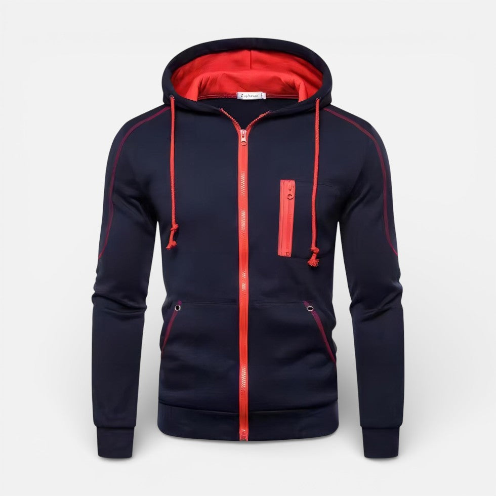 Herren Kapuzenjacke mit Reissverschluss und Taschen