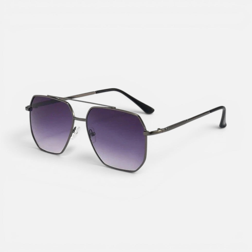 Sonnenbrille Eckig Metall Gestell Verlaufsgläser