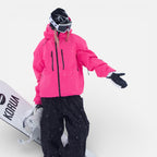 Damen Skijacke mit Kapuze und Reißverschlusstaschen