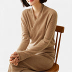 Damen Wickelpullover aus weichem Strick