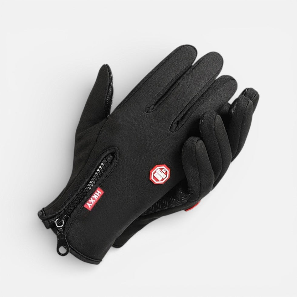 Herren Winterhandschuhe mit Reißverschluss und Touchfunktion