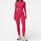 Women's Sport Jumpsuit with Long Sleeves and Zipper