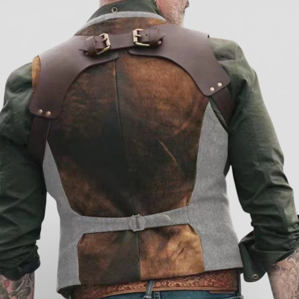 Herren Weste mit Knopfleiste und Hosenträgern