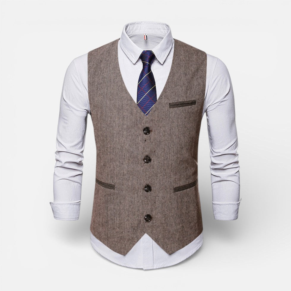 Herren Weste mit Knopfleiste und Hosenträgern