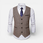 Herren Weste mit Knopfleiste und Hosenträgern