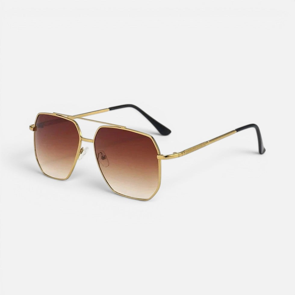 Sonnenbrille Eckig Metall Gestell Verlaufsgläser