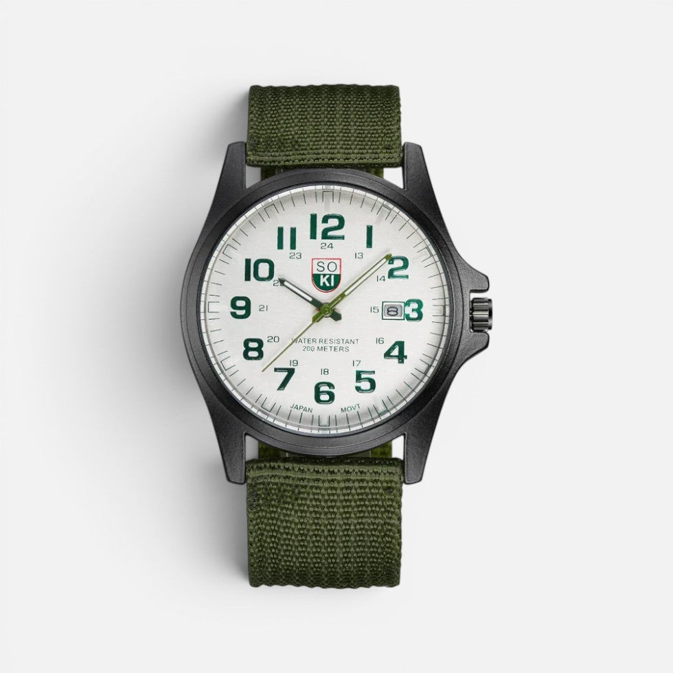 Armbanduhr Analog Ziffernblatt Stoffarmband Rundes Gehäuse