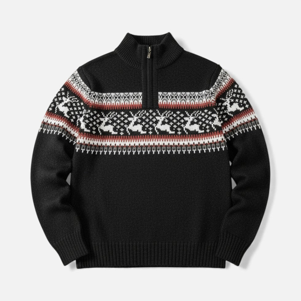 Men's Christmas sweater with reindeer pattern
