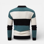 Herren Knitted Strickpullover mit Zopfmuster und Streifenmuster