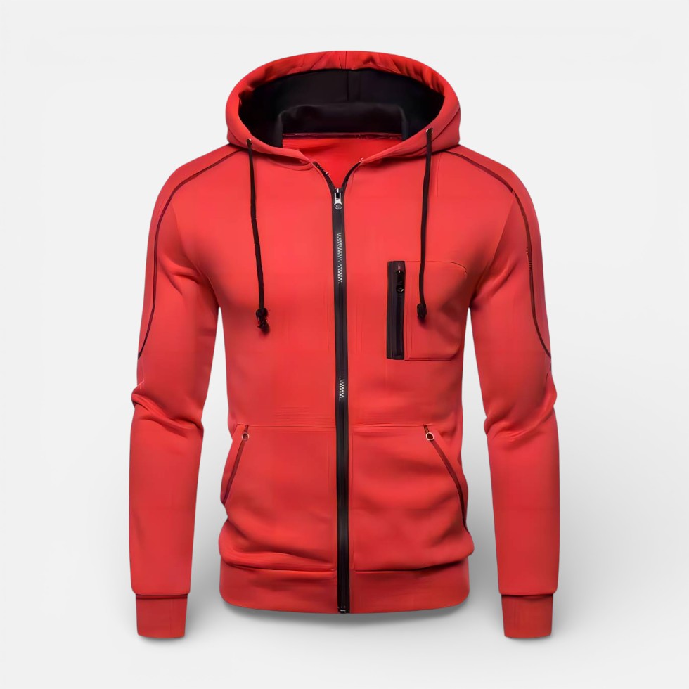 Herren Kapuzenjacke mit Reissverschluss und Taschen