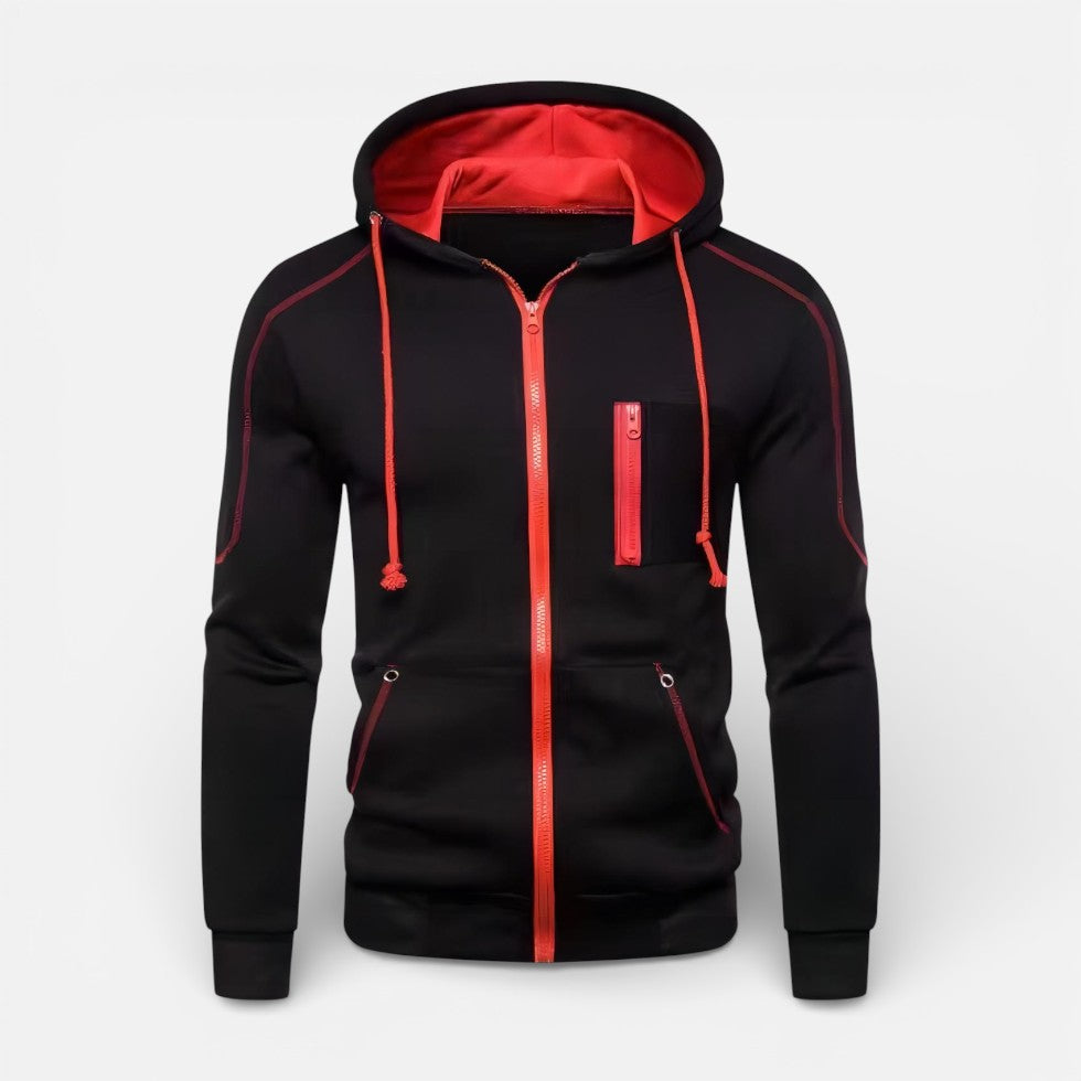 Herren Kapuzenjacke mit Reissverschluss und Taschen