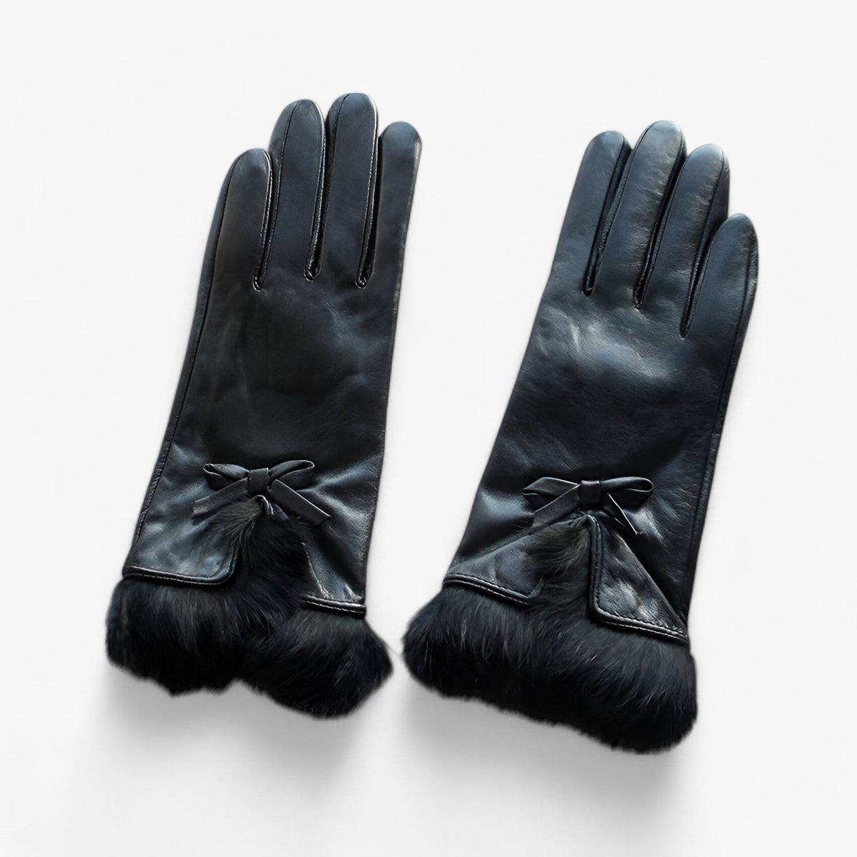 Damen Lederhandschuhe aus Schafsleder mit Plüschbündchen – Gefütterte Winterhandschuhe, Herbst Winter