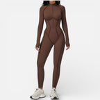 Women's Sport Jumpsuit with Long Sleeves and Zipper