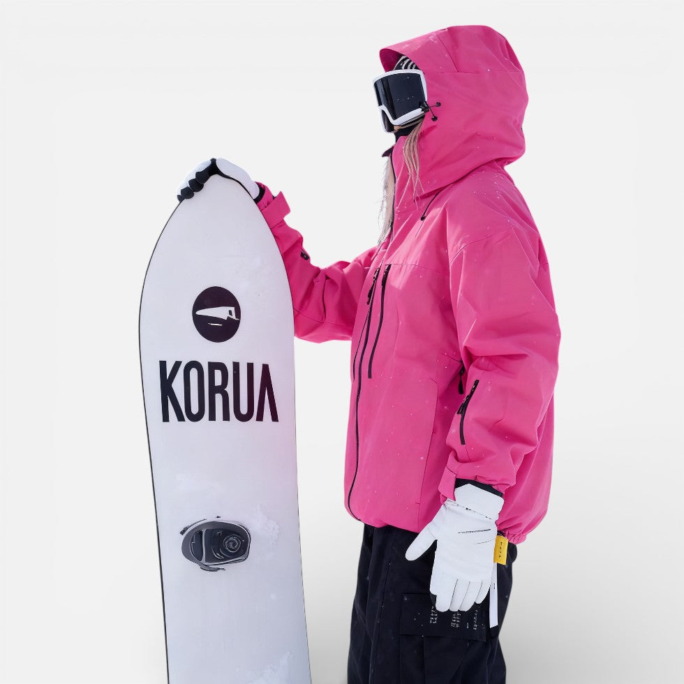 Damen Skijacke mit Kapuze und Reißverschlusstaschen