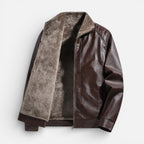 Herren Jacke in Lederoptik mit warmem Innenfutter
