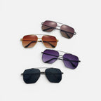 Sonnenbrille Eckig Metall Gestell Verlaufsgläser
