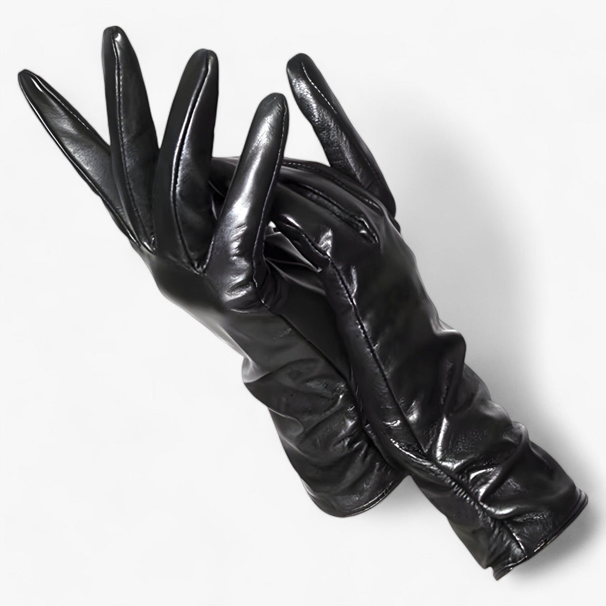 Damen Lederhandschuhe aus Schafsleder mit Raffung – Gefütterte Winterhandschuhe, Herbst Winter