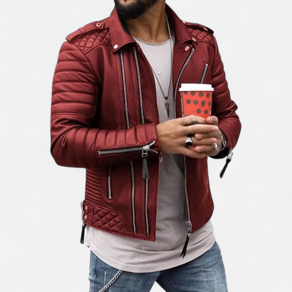 Steppoptik Kunstlederjacke für Herren