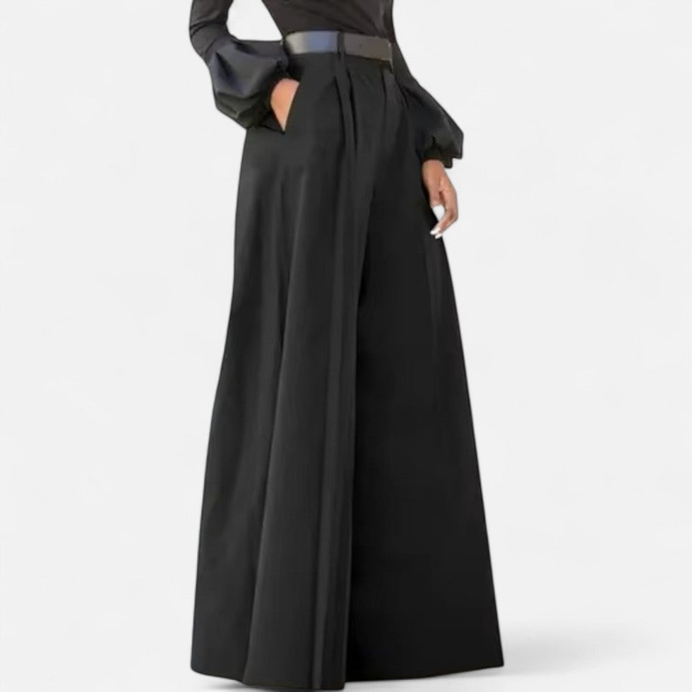Weit geschnittene High Waist Hose für Damen