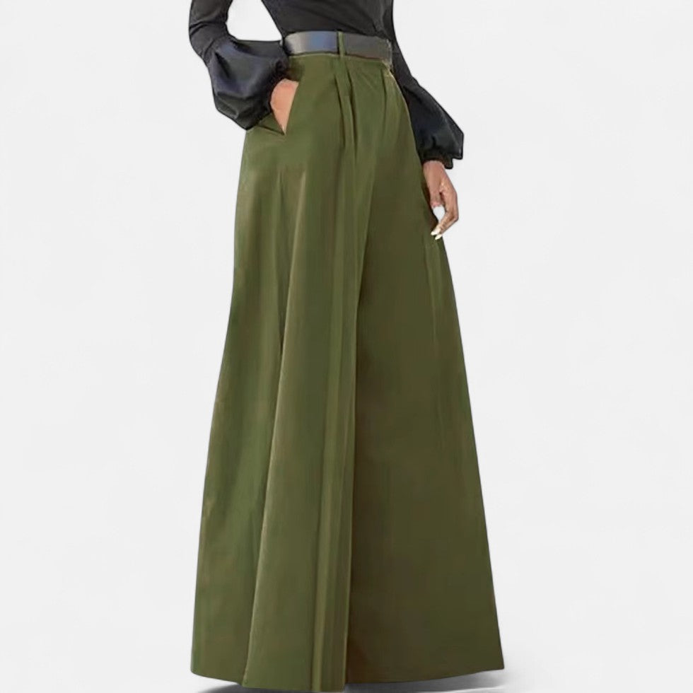 Weit geschnittene High Waist Hose für Damen