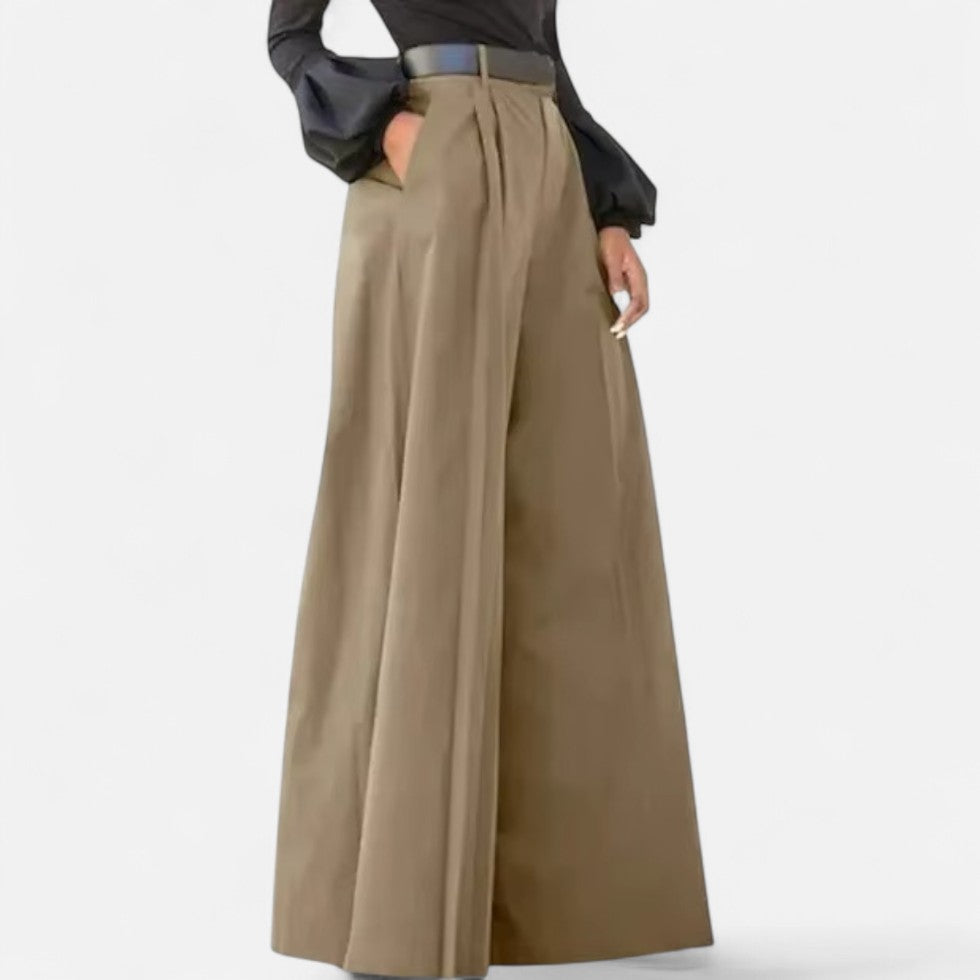 Weit geschnittene High Waist Hose für Damen