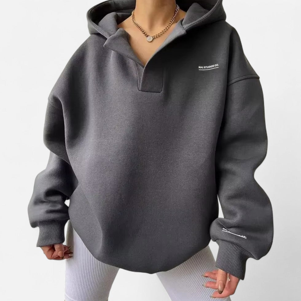 Sweatshirt mit Kragen und Oversize Passform