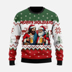 Weihnachtspullover Herren im Winterstil mit Motiv