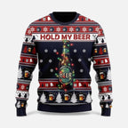 Weihnachtspullover Herren im Winterstil mit Motiv