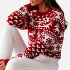 Weihnachtspullover Damen mit Rentiermotiv