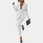 Eleganter Damen Hosenanzug mit Doppelreiher