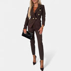 Eleganter Damen Hosenanzug mit Doppelreiher