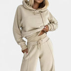Damen Freizeitset mit Hoodie und weitem Bein