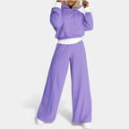 Damen Freizeitset mit Hoodie und weitem Bein