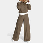 Damen Freizeitset mit Hoodie und weitem Bein