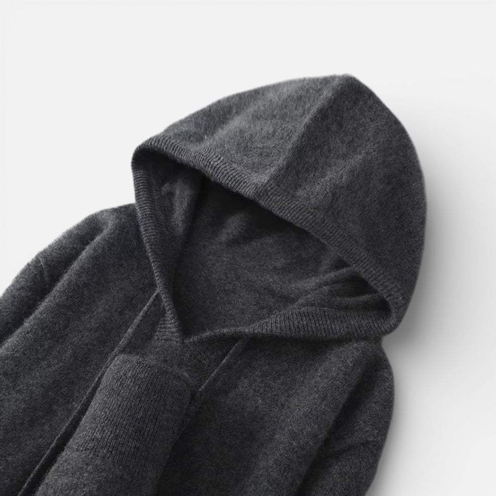 Kaschmir Strick Kapuzenpullover für Damen
