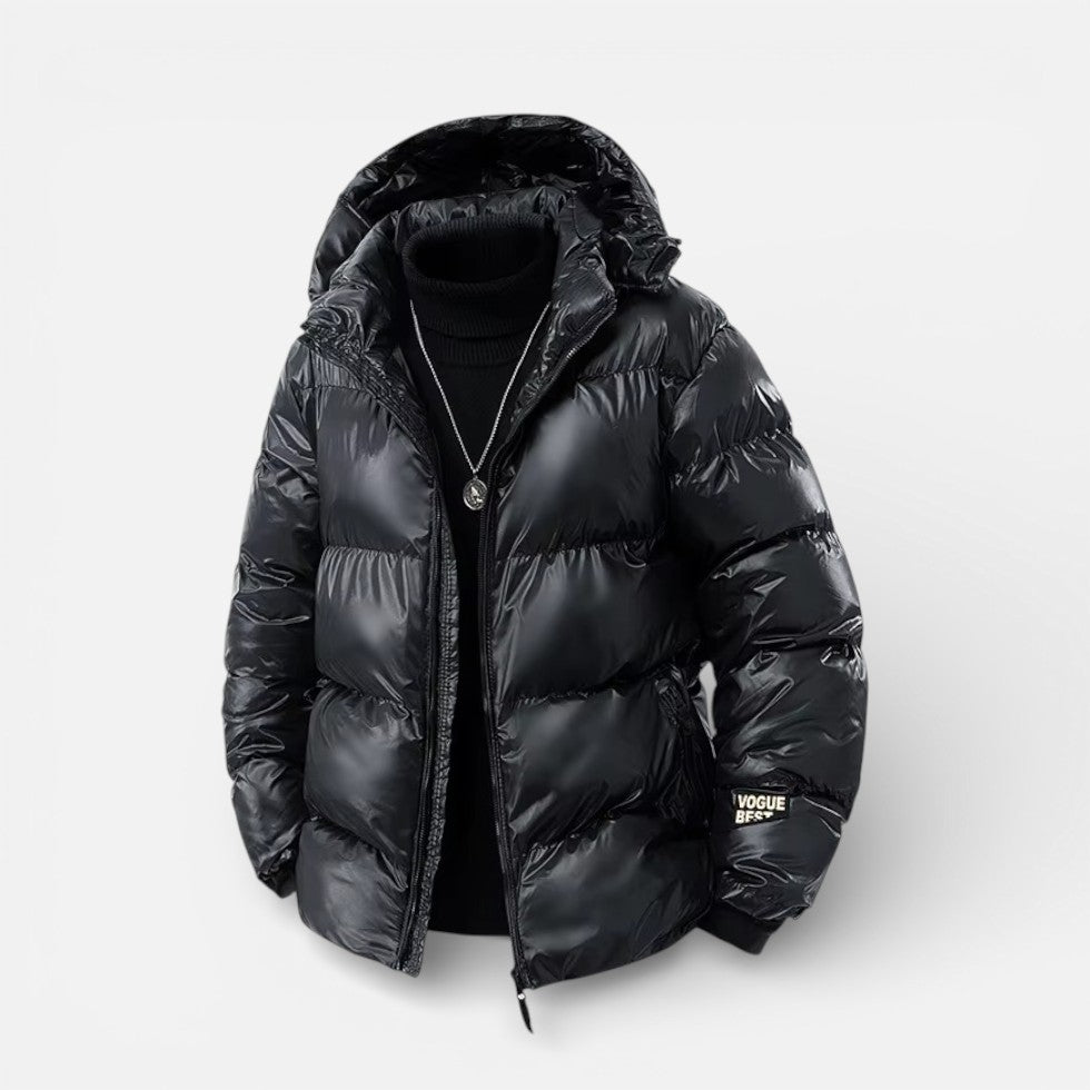 Herren Steppjacke mit Kapuze und Reissverschluss