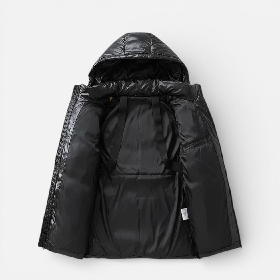 Herren Steppjacke mit Kapuze und Reissverschluss