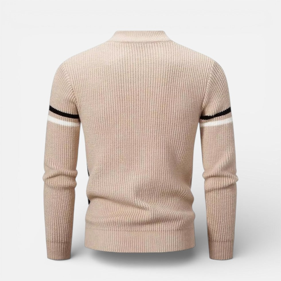 Herren Strickpullover aus Wollmischung mit modernem Muster