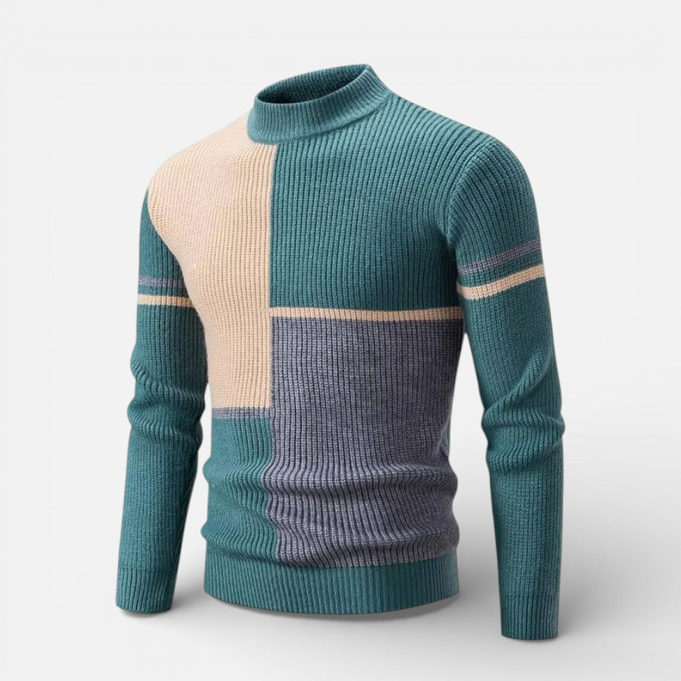 Herren Strickpullover aus Wollmischung mit modernem Muster