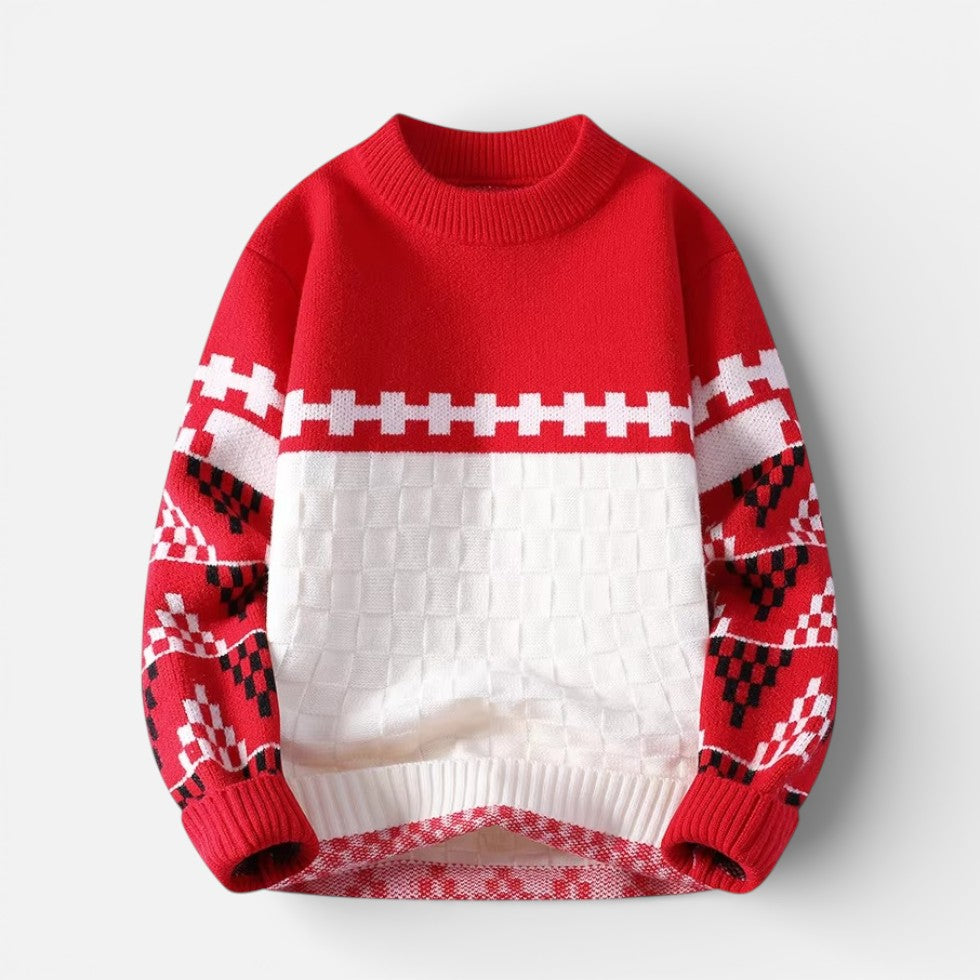 Herren Strickpullover aus Wollmischung mit strukturiertem Muster