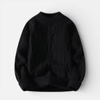 Herren Strickpullover aus Wollmischung mit Zopfmuster