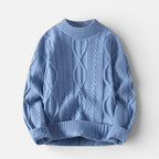 Herren Strickpullover aus Wollmischung mit Zopfmuster