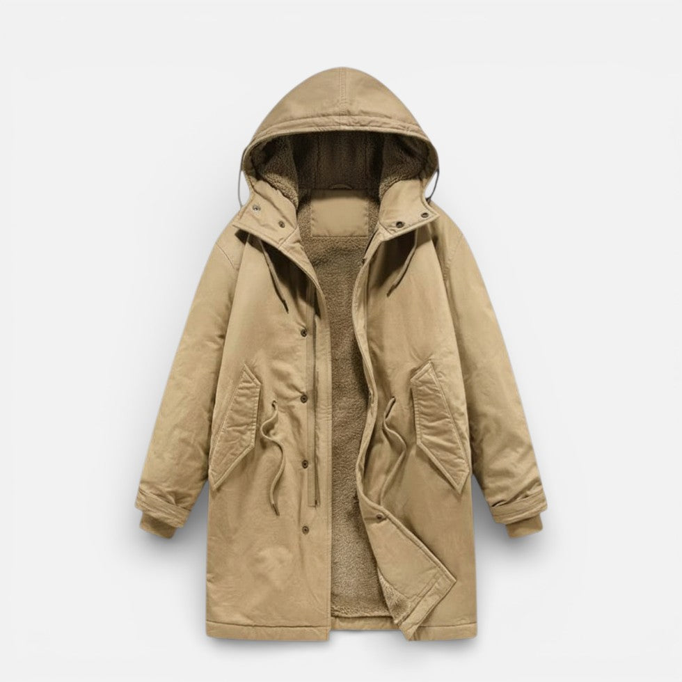 Herren Winterjacke mit Kapuze und warmem Innenfutter