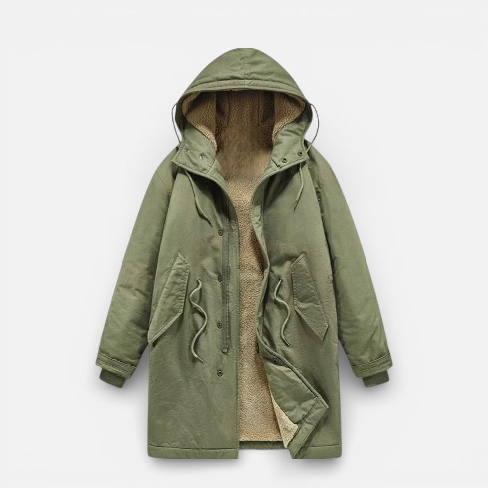 Herren Winterjacke mit Kapuze und warmem Innenfutter