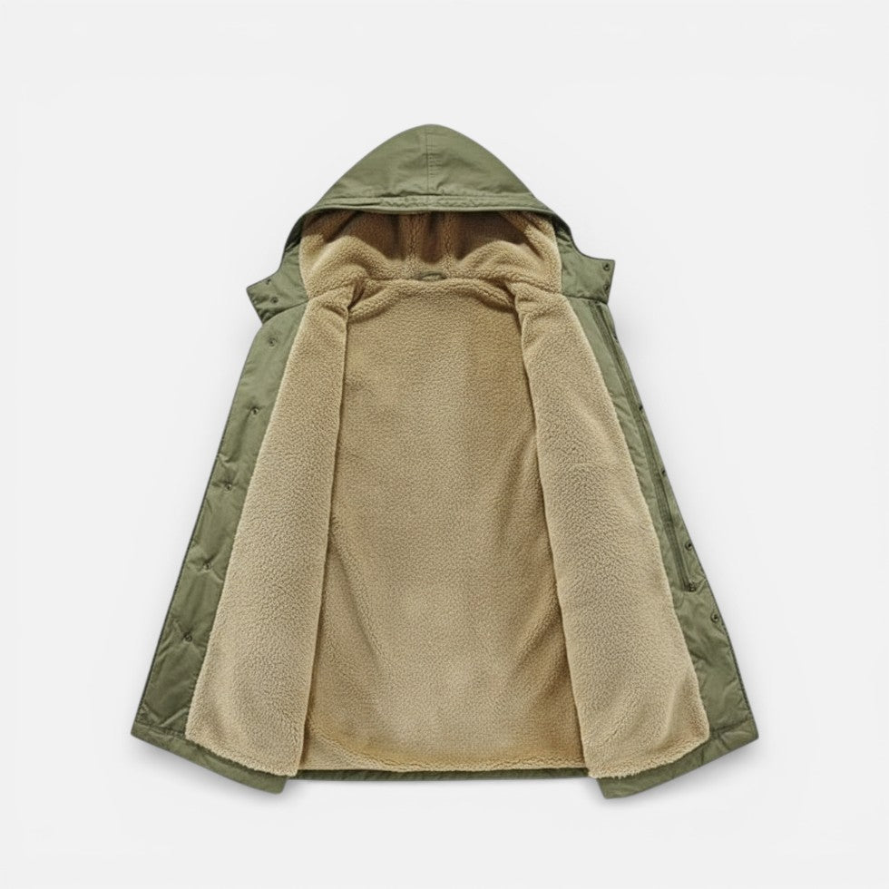 Herren Winterjacke mit Kapuze und warmem Innenfutter