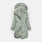 Damen Langer Wintermantel mit Kapuze und Innenfutter